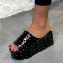 open toe thick-soled rivets one-word non-slip slippers NSYBJ132022
