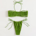conjunto de dos piezas de bikini de color sólido con cordones en el pecho sin espalda con cabestrillo NSOLY132029