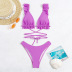 conjunto de dos piezas de bikini de color sólido de cintura alta con cabestrillo sin espalda NSOLY132031