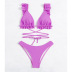conjunto de dos piezas de bikini de color sólido de cintura alta con cabestrillo sin espalda NSOLY132031