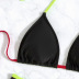 Conjunto de dos piezas de bikini a juego con el color del pecho cruzado sin espalda y cuello colgante NSOLY132033