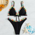 butterfly stitching sling backless high waist solid color bikini two-piece set NSOLY132034