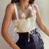 sling backless slim lace-up solid color vest NSFLY132053