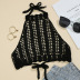 hand crochet hanging neck backless slim hollow solid color swimwear vest NSCYG132102
