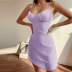 backless suspender wrap chest slim solid color dress NSLIH132117