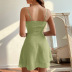 backless suspender wrap chest slim solid color dress NSLIH132117