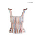 sling backless slim lace-up strech striped vest NSLIH132118
