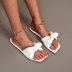 bow square head one word flat slippers NSCRX132122