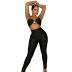 sling backless wrap chest high waist tight solid color vest and trousers two-piece  NSFFE132143