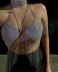 rhinestone tassel hanging neck backless wrap chest vest NSXYA132151