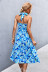 hanging neck backless slim strech floral Dress NSLNZ132164