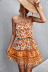 Tube Top waist backless slim short Floral Dress NSLNZ132170