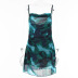 print suspender backless low-cut slim dress NSFD132179