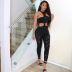 sleeveless round neck hollow tight high waist solid color jumpsuit NSMX132196