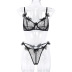 bows wrap chest high waist sling solid color perspective underwear two-piece set NSWY132220