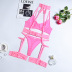 stitching wrap chest hanging neck sling high waist solid color underwear set NSWY132222