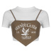 camiseta de manga corta delgada con dobladillo irregular de color estampado NSSSN132238