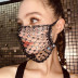 Rhinestone flash earhook lace-up Reticulated mouth mask NSYML132258