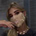 Reticulated rhinestone earhook detachable solid color mouth mask  NSYML132266