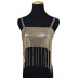 sequins tassel chain sling backless low-cut slim vest NSYML132270
