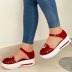 low-top buckle round toe thick bottom wedge hollow sandals NSJJX132280