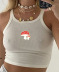 mushroom print slim sling short vest NSOSY132308