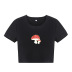 mushroom printing slim short short-sleeved round neck T-shirt NSOSY132309
