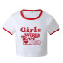 Camiseta corta de manga corta con cuello redondo y estampado de letras NSOSY132310