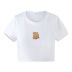 bear print short round neck short-sleeved T-shirt NSOSY132313