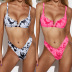 sling wrap chest high waist tie-dye bikini two-piece set NSCSM132315