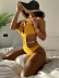 sling backless wrap chest solid color one-piece swimsuit NSCSM132316