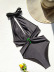 traje de baño de una pieza de color sólido sin espalda con cuello en v profundo NSCSM132320