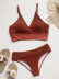 conjunto de dos piezas de bikini de color sólido de cintura alta sin espalda con costuras NSCSM132321