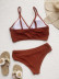 conjunto de dos piezas de bikini de color sólido de cintura alta sin espalda con costuras NSCSM132321