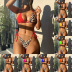 Conjunto de dos piezas de bikini con estampado de leopardo cruzado en el pecho y escote colgante sin espalda - Multicolor NSCSM132325