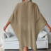 loose mid-sleeve lapel solid color beach outdoor cover-up NSCYG132330