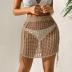 falda de playa con perspectiva de color sólido de cintura alta con correas cruzadas huecas NSCYG132332