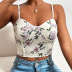 sling backless low-cut slim floral vest NSLIH132340