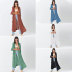loose long sleeve long Embroidery solid color beach outdoor cover-up NSMUX132345