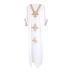 embroidered mid-sleeve loose v neck beach outdoor cover-up robe NSMUX132346