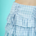 falda a cuadros delgada con cordones en capas de cintura alta NSSFN132358