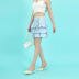 high waist layered lace-up slim plaid skirt NSSFN132358