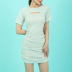 round neck short sleeve hollow slim solid color dress NSSFN132359