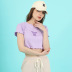 embroidery butterfly fungus edge short-sleeved round neck solid color t-shirt NSSFN132361