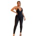 suspender tight low-cut backless solid color jumpsuit NSBDX132411