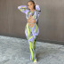 print long sleeve hollow lace-up tight jumpsuit NSBDX132419
