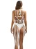 hand hook backless lace-up low-cut tassel swimwear vest NSOY132439