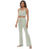 button solid color sling high waist wide-leg vest and trousers set NSOY132440
