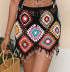 hand crochet Pendant high waist hollow mixed color swimming skirt NSOY132443