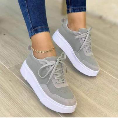 Casual Lace-up Thick Bottom Solid Color Sports Sneakers NSCRX132454